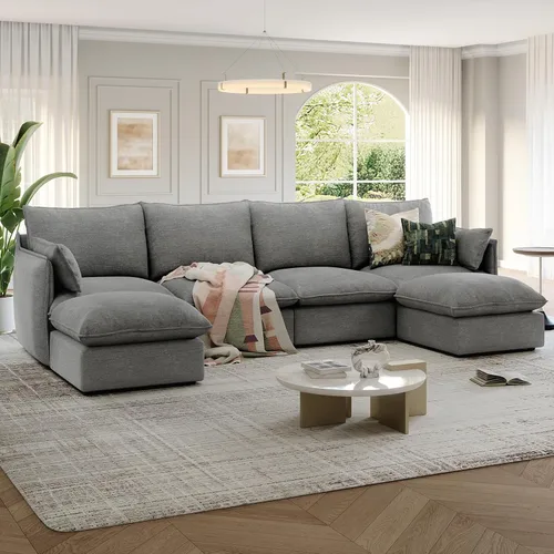 Vista 37 de Sofás modulares de 69.2 pulgadas para sala de estar, respaldo alto impermeable, sofá modular con relleno de plumón, sofá biplaza convertible