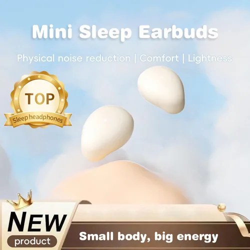 Vista 2 de Small Mini Invisible Sleep Earbuds Headphones for Side Sleepers, Low Profile Comfortable Flat Tiny Micro Hidden Discreet Smallest Wireless Bluetooth