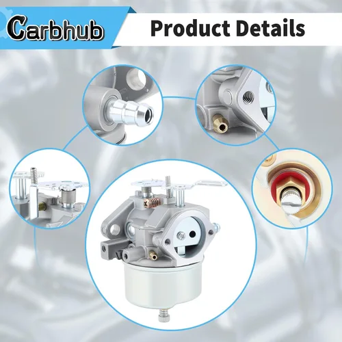 Vista 7 de Carbhub 640052 Carburador para Tecumseh 640349 640054 640058 640058A HMSK80 HMSK85 HMSK90 HMSK100 HSMK110 LH318A LH358SA 8HP 9HP 10HP Generador
