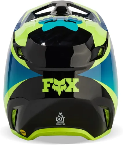 Vista 4 de Fox Racing Casco unisex para motocross V1, negro/amarillo, talla XXL