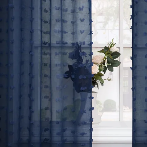 Vista 17 de Cortinas Beige Semitransparentes de 63 Pulgadas de Largo para Dormitorio, Sala de Estar, Guardería Infantil, Ventana con Diseño de Pompón
