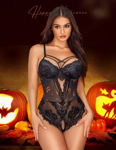 Vista 99 de Avidlove Lencería de encaje floral para mujer, lencería de una pieza, babydoll