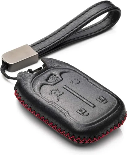 Vista 6 de Vitodeco Funda de cuero genuino para llavero inteligente con correa de cuero compatible con GMC Acadia, GMC Terrain (modelos 2017 - 2023), 5
