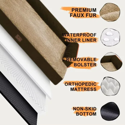 Vista 5 de Cama pequeña para perros y sofá para gatos, camas ortopédicas impermeables para perros pequeños, cama para gatos, sofá para mascotas cómodo