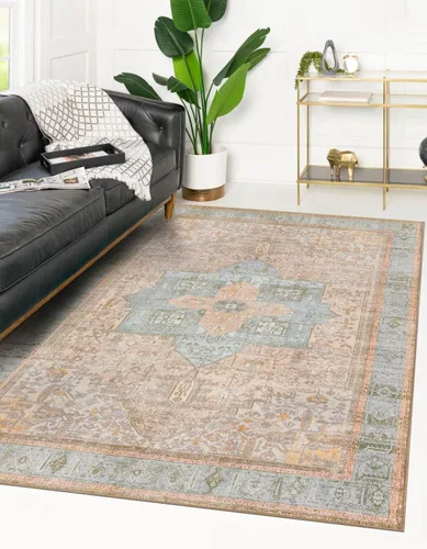 Vista 16 de Unique Loom Timeless Collection - Alfombra de área - Peter (2' x 3' 1" ovalada, beige/marfil)