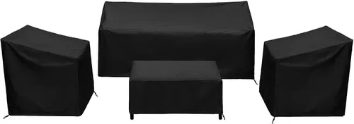 Vista 17 de Fundas para Muebles de Patio, Funda para Muebles de Exterior Impermeable, Fundas de Juego de Muebles de Patio para Juego de Conversación al Aire