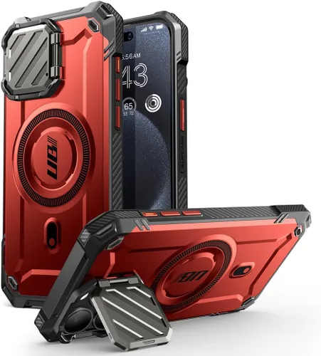 Vista 10 de SUPCASE Unicon Beetle Mag XT - Funda para iPhone 15 Pro con soporte, compatible con MagSafe, funda magnética resistente y resistente para iPhone 15