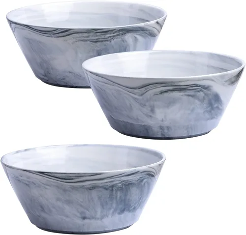 Vista 6 de Juego de 4 cuencos de cerámica de mármol gris Yundu, 30 onzas (887.2 ml) cuenco de ramen para fideos, cuencos de ensalada, cuencos grandes