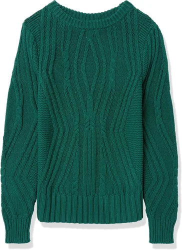 Vista 5 de Tienda Essentials Suéter trenzado 100% algodón con cuello redondo para mujer