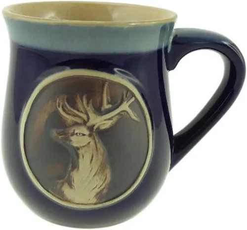 Vista 2 de Taza de gres de Glen Appin Escocia Taza de cerámica para café o cerveza 16.9 oz (500 ml) (Círculo celta - Negro)