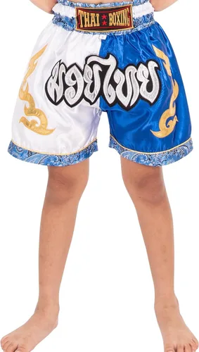 Vista 3 de MUAY NATION Muay Thai - Pantalones cortos para niños (2 años a 12 años) para niñas y niños, para kickboxing y artes marciales mixtas