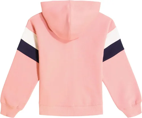 Vista 2 de Nautica Sudadera con logotipo para niña, sudadera con capucha de forro polar con cremallera frontal completa y bolsillos