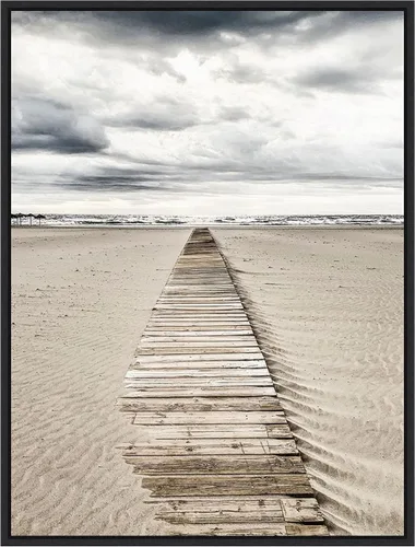 Vista 15 de Amanti Art Framed Canvas Wall Art 24x18 Sandy Beach Boardwalk by Incado, Framed Wall Art Canvas, Beach Artwork, Traditional Decor, Medium Poster