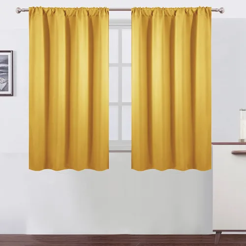 Vista 140 de LEMOMO Cortinas opacas de 42 x 54 pulgadas, juego de 2 paneles de cortinas con aislamiento térmico para oscurecer la habitación