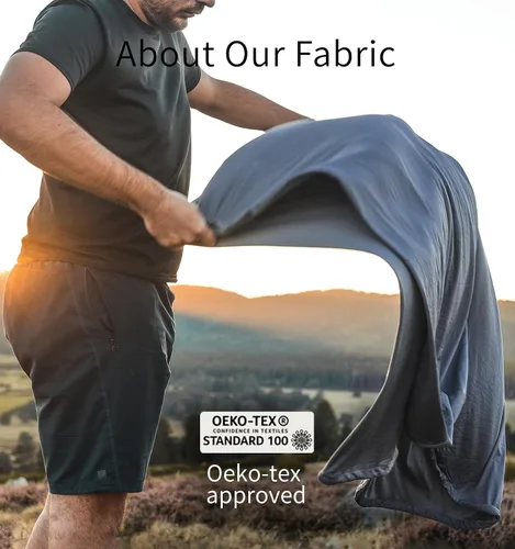 Vista 9 de Litume Summer Sleeping Bag for Adults, Warm Weather Lightweight Combinable Verde azulado
