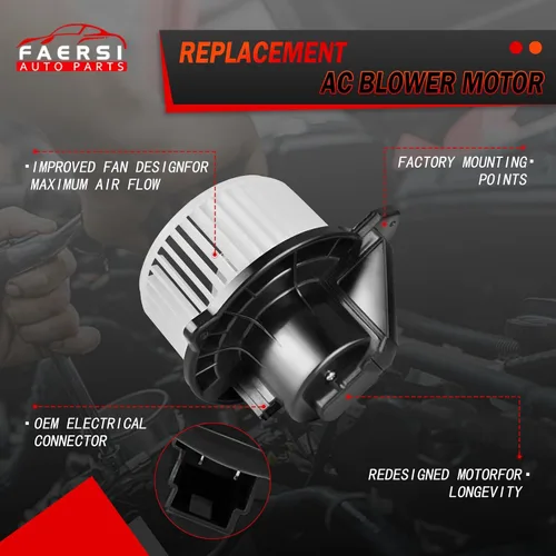 Vista 3 de FAERSI Motor soplador de plástico ABS con jaula de ventilador compatible con Dodge Ram 1500 2002-2008, Dodge Ram 2500 3500 2003-2009, Dodge Ram 4500