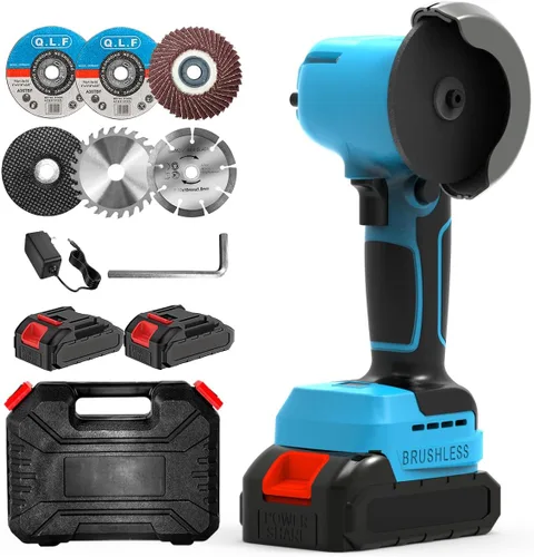 Vista 14 de ZFULVO Kit de amoladora angular de cepillo inalámbrico, mini herramienta de molienda angular eléctrica de 19500 rpm con 2 baterías de 16.8 V 2000