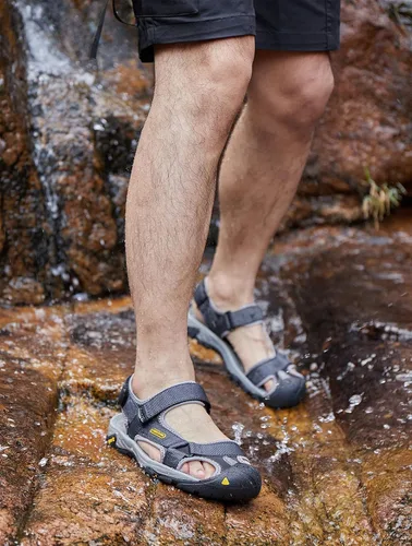 Vista 6 de CAMEL CROWN Mens Waterproof Hiking Sandals Closed Toe Water Shoes Athletic Sport Sandals for Summer Outdoor Beach Wading Boat