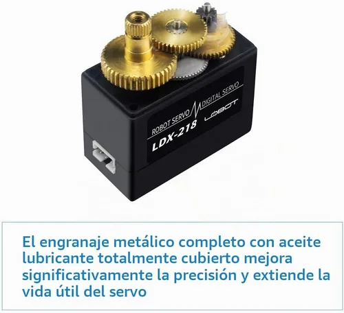 Vista 5 de LewanSoul LDX-218 Full Metal Gear Standard Digital Servo con rodamiento de bolas dual de alto par de 37.5 lbs para robot (ángulo de control 180)