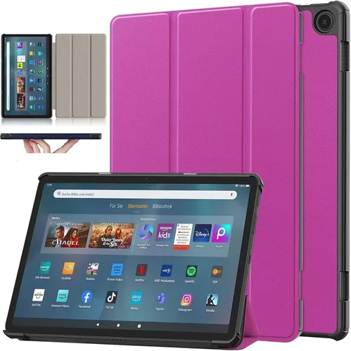 Vista 9 de Funda para tableta Amazon Fire Max 11 (13ª generación, versión 2023) de 11 pulgadas con protección de encendido y apagado automático, de piel