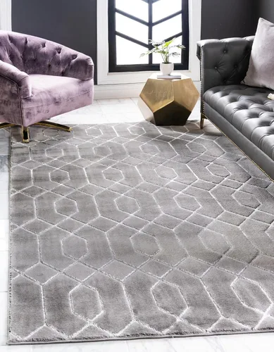 Vista 13 de Marilyn Monroe Glam Collection - Alfombra de área con diseño enrejado (2 x 3 pies, rectangular, azul marino y dorado)
