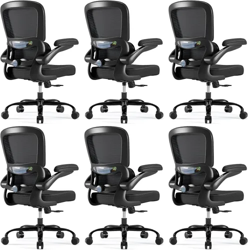 Vista 11 de TRALT Silla ergonómica de oficina, silla de escritorio con soporte lumbar ajustable, silla de computadora cómoda de malla con reposabrazos