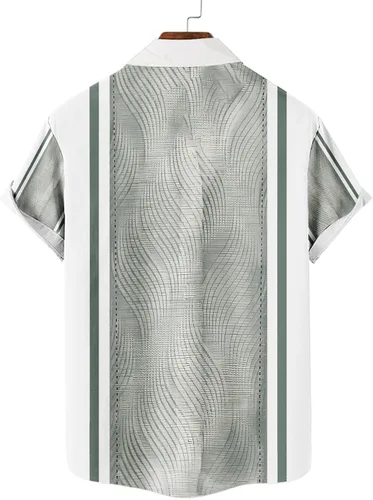 Vista 5 de Camisas de guayabera cubana para hombre, camisas casuales de manga corta con botones, camisas de playa para vacaciones de verano, camisetas mexicanas