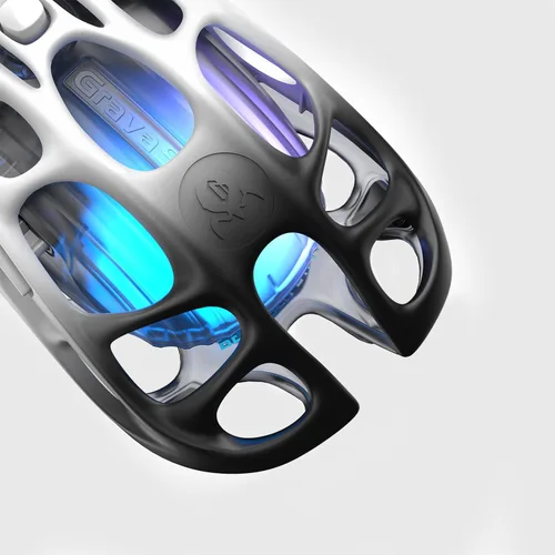Vista 4 de GravaStar Mercury M1 Pro Gaming Mouse, aleación de magnesio ligera, 26,000 DPI, sensor PAW3395DM, 5 botones programables, soporte con cable2.4