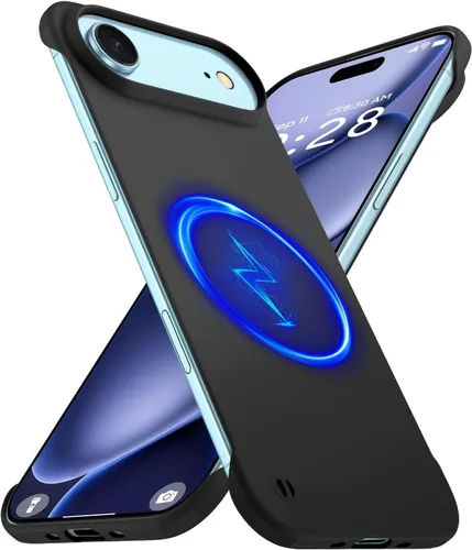 Vista 34 de GRECAZO - Funda magnética delgada sin marco para iPhone 17 Pro Max, color azul