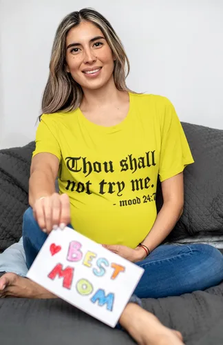 Vista 3 de Nlife Camisetas gráficas vintage para mujer con texto en inglés "Thou Shall Not Try Me