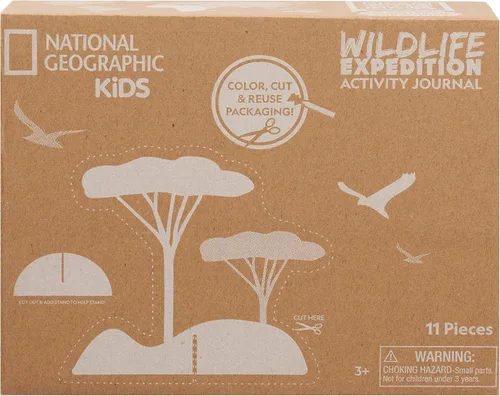 Vista 6 de National Geographic El juego de diario de actividades para niños incluye figuras de juguete realistas de animales, libro de datos de lectura
