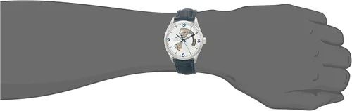 Vista 5 de Hamilton Jazzmaster - Funda de corazón abierto de 1654in esfera plateada correa de cuero azul modelo H32705651 Plateado Reloj automático