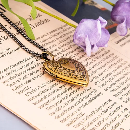 Vista 5 de Fanery sue Heart Locket Necklace That Holds Pictures Customized Photo Necklaces Personalized Lockets with Picture inside