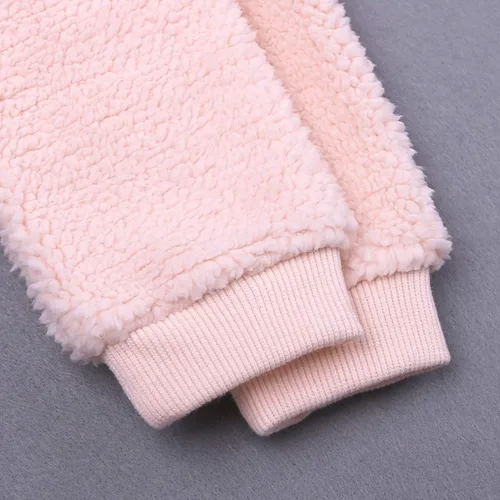 Vista 6 de Chaqueta con capucha de forro polar para bebés y niñas con orejas, Nieve