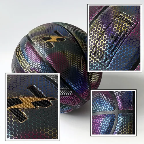 Vista 6 de ZEESHINE Baloncesto holográfico HyperGlow – Ultra reflectante que brilla en la oscuridad, regalo deportivo genial para hombres y mujeres, juego