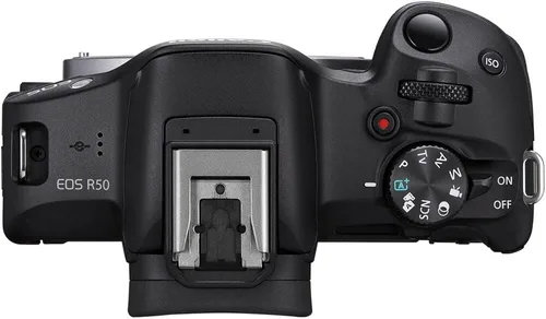 Vista 4 de Cámara Canon EOS R50 sin espejo con lentes RF-S de 18-45mm y 55-210mm Sensor APS-C de 24.2MP, Dual Pixel CMOS AF, video 4K Kit de cámara híbrida