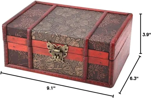 Vista 9 de Caja de almacenamiento de madera vintage organizador de joyas de libro de gran tamaño(1)