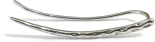 Vista 4 de Ear Climber Earrings Long Sterling Silver Climbers Crawler Bar Studs Hammered Textured 30mm Length