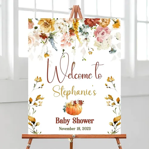 Vista 21 de Letrero de bienvenida para baby shower, tema oscuro, varios tamaños