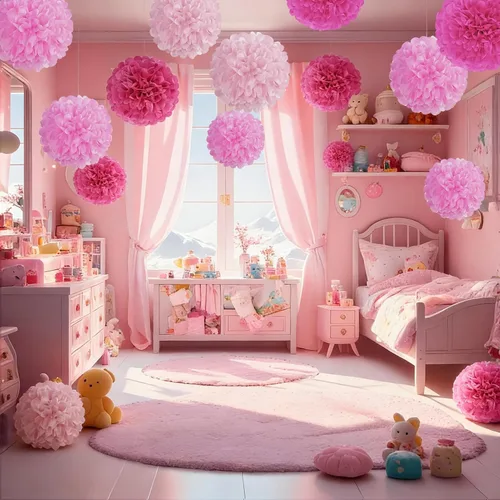 Vista 5 de Pompones de Papel de Flores Rosa Intenso Decoraciones Colgantes Bola de Flores Rosas para el Día de la Madre Baby Shower Boda Guardería Fiesta