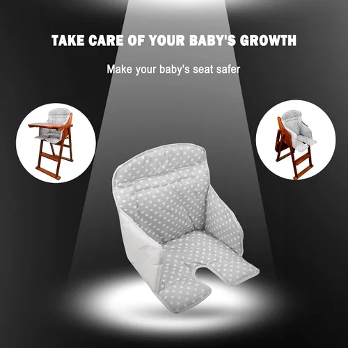 Vista 7 de twoworld Cojín para silla alta, funda de asiento para silla alta para el pelo de comedor de bebé (estrella gris)
