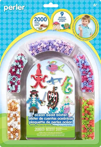 Vista 2 de Perler Juego de cuentas de fusibles de animales del bosque, 2000 piezas, 7 proyectos Arco de amigos del bosque