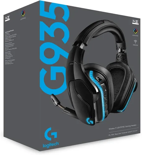 Vista 10 de Logitech Auriculares para juegos G935 Kabellos con sonido envolvente 7.1 Lightsync