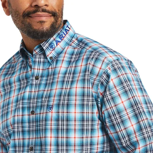 Vista 4 de ARIAT Men's Logo Patten Plaid Long Sleeve Button Down Western Shirt