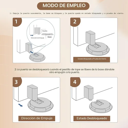 Vista 4 de Tope magnético para puerta, resistente al viento, 1 paquete Tope de puerta sin perforaciones con tornillos y adhesivo para mantener la puerta
