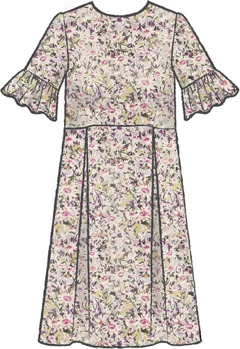 Vista 6 de McCall's Patterns McCall's - Vestido plisado hasta la rodilla para mujer, tallas 6-14, patrón de costura, color blanco
