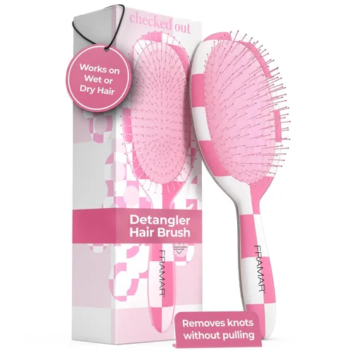 Vista 7 de Framar Cepillo desenredante para cabello rizado – Cepillos para el cabello para mujeres, desenredante húmedo, cepillo para cabello húmedo