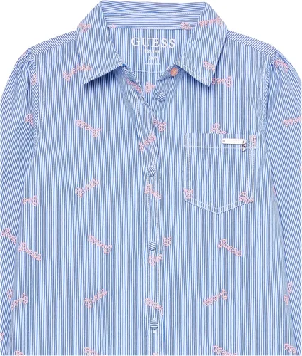 Vista 2 de GUESS Vestido tipo camisa de manga larga para niña talla única