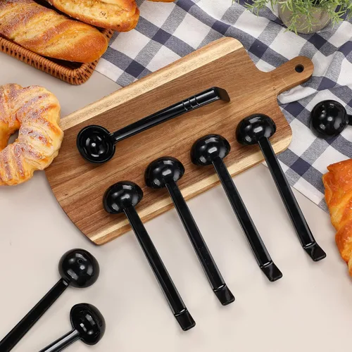 Vista 5 de Tioncy 10 cucharones pequeños de 1 onza de 7.1 pulgadas para servir salsa, sopa, aderezo, ponche, salsa, cóctel, jugos de frutas, cuchara