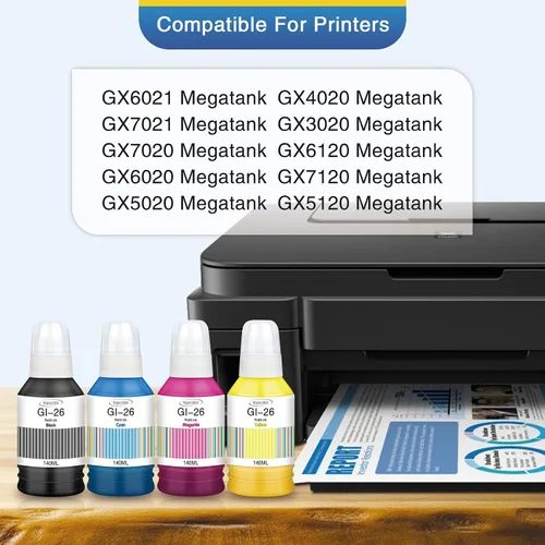 Vista 2 de GI-26 GI26 GX7021 Botellas de recarga de tinta compatibles